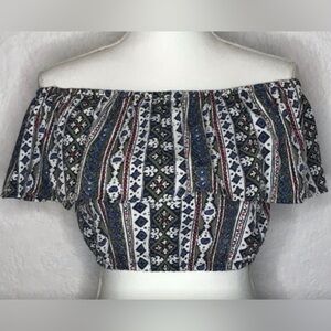 Hollister Off the Shoulder Flounce Crop Top